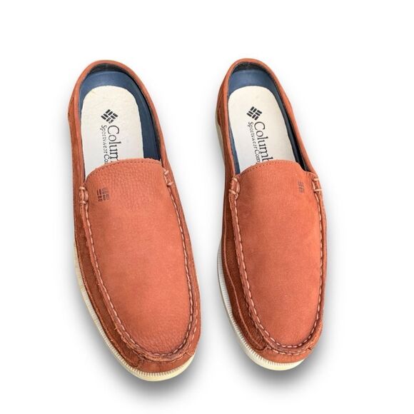 Columbia Bayview Clog Rust Brown Leather Slip on Mules Outdoor Slippers size 9 - Picture 10 of 13